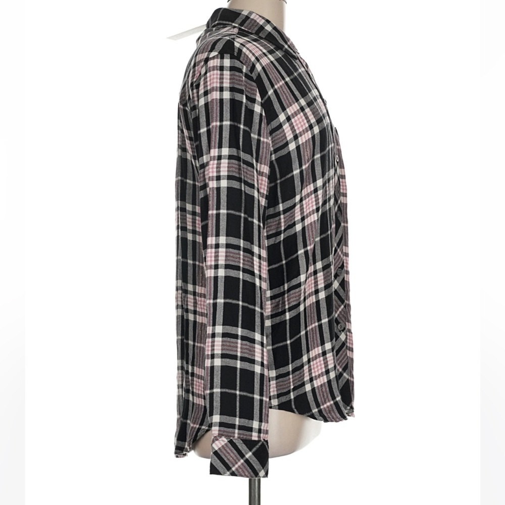 Rails Hunter Button Up Shirt in Onyx Rose Gold Plaid Women’s Medium - Picture 4 of 7